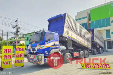 สิบสองล้อดั้มพ์ ISUZU FYH 360 แรง ปี 2557 หางดั้มพ์ สามเพลา อู่ส.สมบัติ ปี 2557 2465