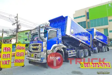 สิบล้อดั้มพ์เกษตร ISUZU FXZ 360 แรงม้า ปี 66 หางดั๊มพ์ สามเพลา อู่ส.สมบัติ ปี 66 5236 5237