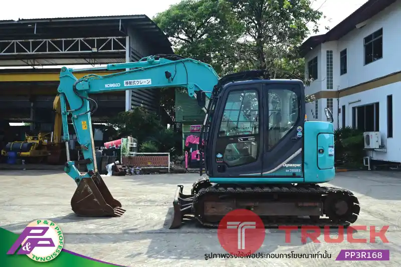 ขายแมคโครย่อม KOBELCO SK75SRD-3E-YT08 แทรคเหล็กพร้อมเกี๊ยะยาง มีไลน์หัวเจาะ มีใบมีดดัน มีอาร์มเครน มือสองสภาพดี นำเข้าจากญี่ปุ่น โดย P&P Pro