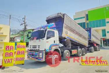 สิบสองล้อดั้มพ์ ISUZU FYH 360 แรง ปี 2555 หางดั้มพ์ สามเพลา อู่ส.สมบัติ ปี 2557 0856 2502