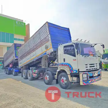 สิบสองล้อดั้มพ์ ISUZU FYH 360 แรง ปี 2556 หางดั้มพ์ สามเพลา อู่ส.สมบัติ ปี 2556 2507 2508