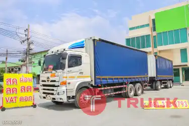 สิบล้อตู้ผ้าใบ HINO FL1A 344 แรง ปี 2567 หางตู้ผ้าใบ สามเพลา อู่สามมิตร ปี 2567 5506 5507