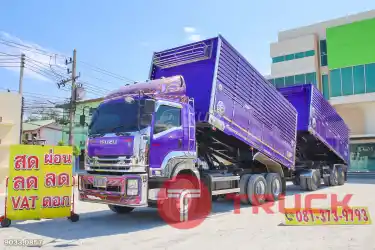 สิบล้อดั้มพ์ ISUZU FXZ 360 แรง ปี 2554 หางดั้มพ์ สามเพลา อู่ส.สมบัติ ปี 2555 9033 0857