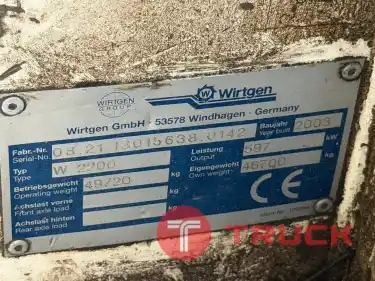 รถไสถนนWirtgen W 2200 CR ปี 2003 พร้อมหางพ่วงโรยปูน