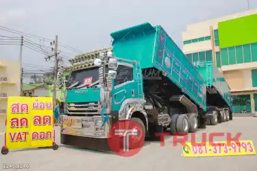 สิบล้อดั้มพ์ ISUZU FXZ 360 แรง ปี 2565 หางดั้มพ์ สามเพลา อู่สหะกิจ ปี 2565 1245 1246