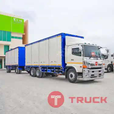 สิบล้อตู้สิบบาน HINO FL8J 260 แรง ปี 2565 หางตู้สิบบาน สองเพลา อู่สมศักดิ์ บอดี้คาร์ ปี 2565 7642 7643