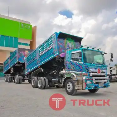 สิบล้อดั้มพ์ HINO FM1A 344 แรง ปี 2567 หางดั้มพ์ สามเพลา อู่แม็กเทรลเลอร์ ปี 2567 5491 5492