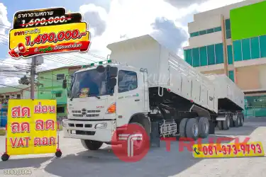 สิบล้อดั้มพ์ HINO 344 แรง ปี 56 หางดั้มพ์ สามเพลา อู่สหกิจ ปี 56 3163 3164