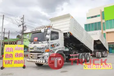 สิบล้อดั้มพ์สามมิตร HINO FM1A 344 แรง ปี 2566 หางดั้มพ์ อู่แม็กเทรลเลอร์ ปี 2565 5411 3778