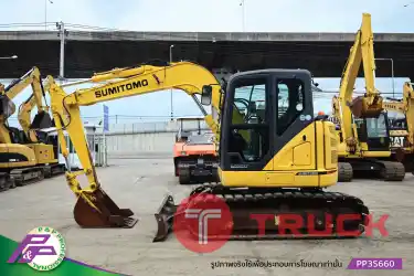 ขายแมคโคร SUMITOMO SH75X-6A แทรคเหล็กพร้อมเกี๊ยะยาง มีใบมีดดัน มีกล้องรอบคัน ชั่วโมงน้อย มือสองสภาพดี นำเข้าจากญี่ปุ่น โดย P&P Pro