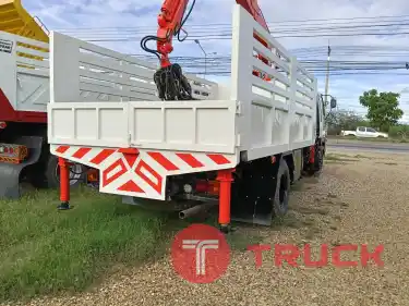 HINO กระบะบรรทุกติดตั้งชุดเครนไฮดรอลิกพร้อมหัวคีบ
