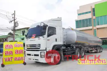 สิบล้อหัวลาก ISUZU GXZ 360 แรง ปี 2561 หางพ่วงน้ำมัน สามเพลา อู่บันเทิงรุ่งเรือง ปี 2558 9029 4593