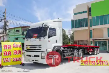 สิบล้อหัวลาก ISUZU GXZ 360 แรง ปี 2564 หางพื้นเรียบ สามเพลา อู่อุ่นหมั่นกิจทรัค ปี 2564 0520 6471