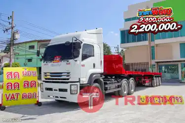 สิบล้อหัวลาก ISUZU GXZ 360 แรง ปี 2561 หางพื้นเรียบ สามเพลา อู่ NRM ปี 2553 9029 8725