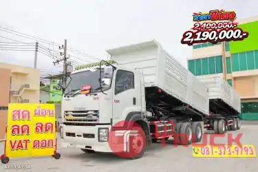 สิบล้อดั้มพ์ ISUZU FXZ 360 แรง ปี 2557 หางดั้มพ์ สามเพลา สามมิตร ปี 2557 4733 4734