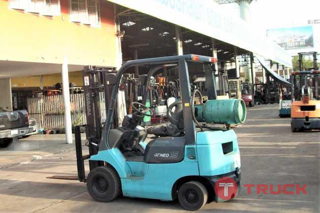 ขายฟอร์คลิฟท์ ยี่ห้อ โตโยต้า รุ่น 02-7FG15 เครื่องยนต์ 2 ระบบ เบนซินหรือแก๊ส เกียร์ ออโต้ ขนาด 1.5 ตัน เสาสูง 3 เมตร สภาพสวยมาก รถนำเข้าจากญี่ปุ่น ราคาไม่แพง