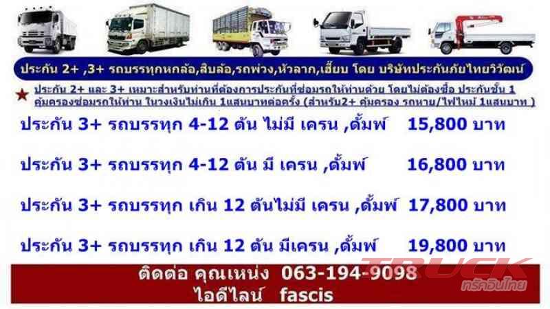 ประกันชั้น3 , ชั้น2 และชั้น1 รถบรรทุก, หัวลาก ,รถพ่วง ผ่อนได้ 3 งวด (โดยไม่ต้องใช้บัตรเครดิต)