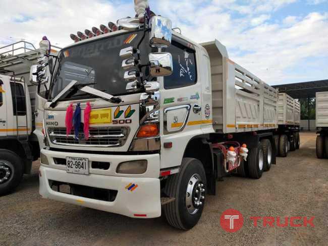 Hino 320 แรง ปี 48 แม่ลูกดัมพ์สามมิตร ลูก 3 เพลา โทร 098-324-8078 Hino 320 แรง ปี 48 แม่ลูกดัมพ์สามมิตร ลูก 3 เพลา โทร 098-324-8078