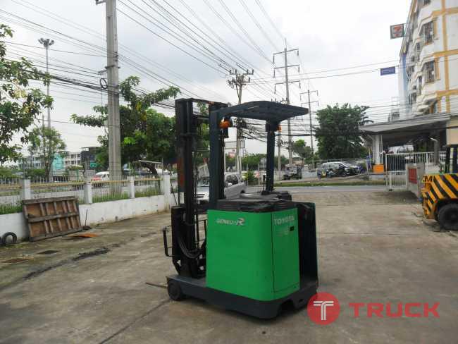 ขายรถยก(ฟอร์คลิฟท์)มือสอง ยี่ห้อ TOYOTA รุ่น 7FBR14 รถยกไฟฟ้ายืนขับ ขนาด 1.4 ตัน เสาสูง 4 เมตร แบตเตอรี่ดี สภาพสวยเดิม ๆ รถนำเข้าจากญี่ปุ่น