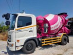 ขายรถโม่ปูน 3 คิว ( 6ล้อ ขาดกลาง ) ยี่ห้อ HINO สีขาวชมพูมือใหม่