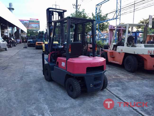 ขายฟอร์คลิฟท์มือสอง ยี่ห้อ Nissan รุ่น PJ02 ขนาด 2 ตัน เสา 2 ชัก ยกได้สูง 4 เมตร สภาพสวย รถนำเข้าจากญี่ปุ่น