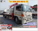 Hino mega ปี 55 หกล้อติดเครน 5 ตัน 4 ปอก เครน Unic กระบะยาว 6.20 โทร 098-253-9012 บีบี