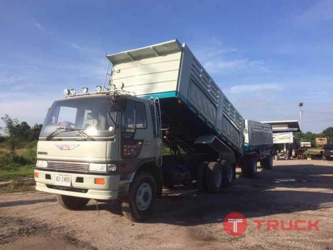 Hino 3M เครื่อง 240 แรง ปี 38 แม่ลูกกระบะดัมพ์สามมิตร