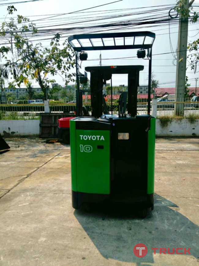 ขายรถยก(ฟอร์คลิฟท์)มือสอง ยี่ห้อ TOYOTA รุ่น 7FBR10 รถยกไฟฟ้ายืนขับ ขนาด 1 ตัน เสาสูง 4.3 เมตร สภาพสวยมาก รถนำเข้าจากญี่ปุ่น ชั่วโมงการใช้งานน้อย